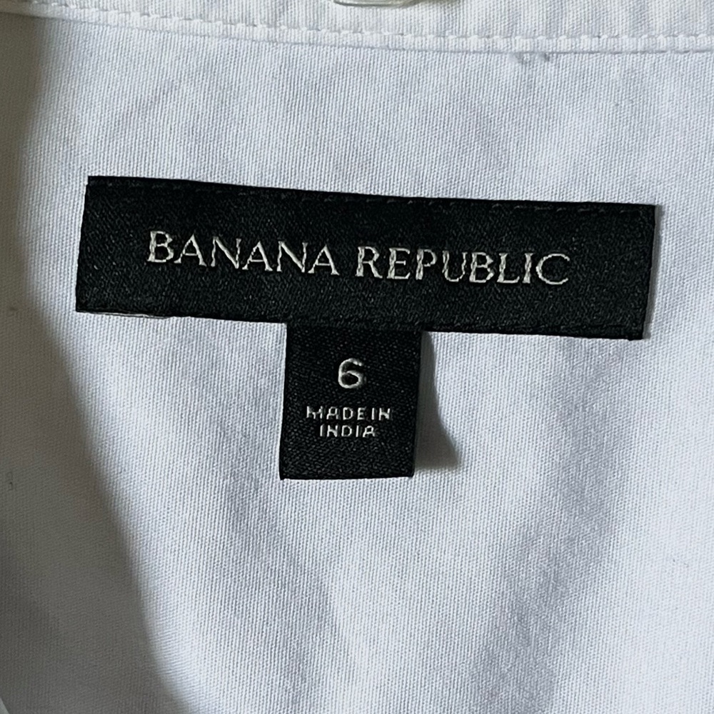 Banana Republic Classic White Long Sleeve Button-Down Shirt Dress - Picture 5 of 6